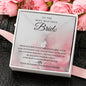 To Beautiful Bride - Congratulation Sister 14K White Gold Finish / Standard Box Jewelry Giftinum