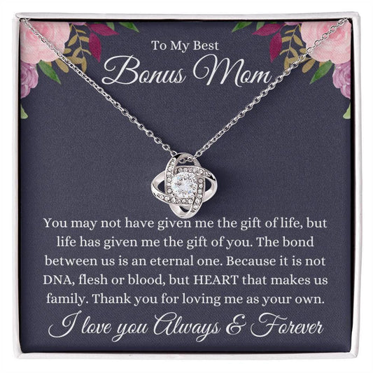 To Bonus Mom - Gift of Life 14K White Gold Finish / Standard Box Jewelry Giftinum