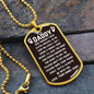 To Dad From Baby Angel Dog Tag - God though I was special Military Chain (Gold) / No Jewelry Giftinum