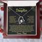 To Daughter Forever Love Necklace | Love & Protect you 14k White Gold Finish / Standard Box Jewelry Giftinum