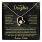 To Daughter Forever Love Necklace | Love & Protect you 18k Yellow Gold Finish / Standard Box Jewelry Giftinum