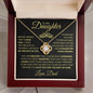 To Daughter From Dad Necklace - Straighten your crown 18K Yellow Gold Finish / Luxury Box w/LED Jewelry Giftinum