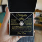 To Daughter From Dad Necklace - Straighten your crown 14K White Gold Finish / Two-Toned Box Jewelry Giftinum
