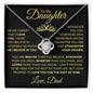 To Daughter From Dad Necklace - Straighten your crown 18K Yellow Gold Finish / Luxury Box w/LED Jewelry Giftinum