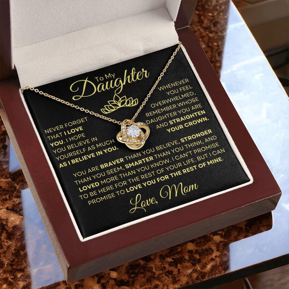 To Daughter From Mom - Straighten your crown 14K White Gold Finish / Standard Box Jewelry Giftinum