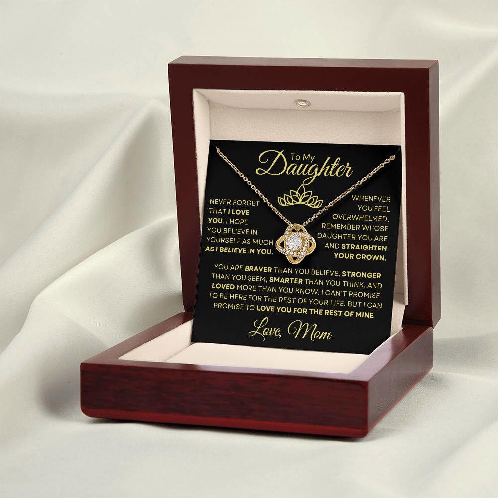 To Daughter From Mom - Straighten your crown 14K White Gold Finish / Standard Box Jewelry Giftinum