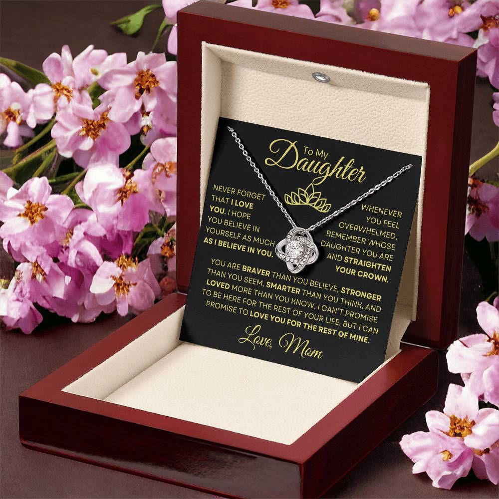To Daughter From Mom - Straighten your crown 14K White Gold Finish / Standard Box Jewelry Giftinum