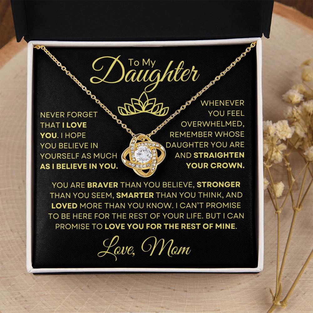 To Daughter From Mom - Straighten your crown 14K White Gold Finish / Standard Box Jewelry Giftinum