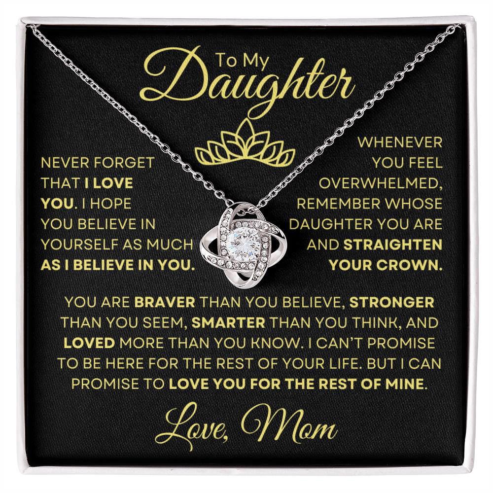 To Daughter From Mom - Straighten your crown 14K White Gold Finish / Standard Box Jewelry Giftinum