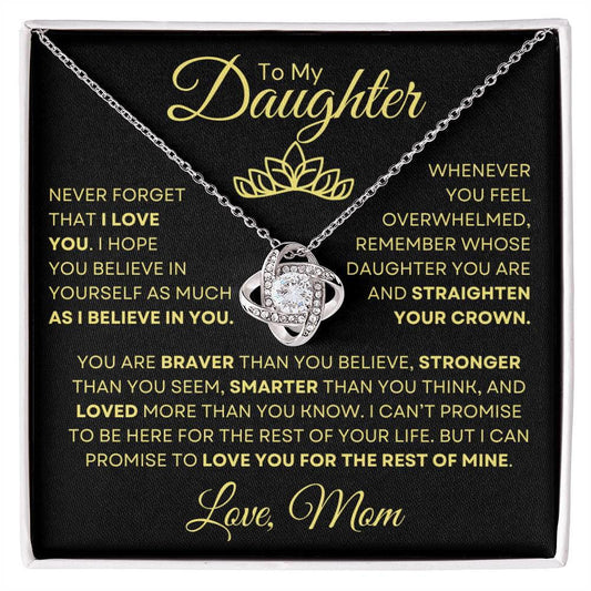 To Daughter From Mom - Straighten your crown 14K White Gold Finish / Standard Box Jewelry Giftinum