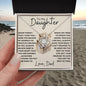 To Daughter - Never Forget 14K White Gold Finish / Two-Toned Box Jewelry Giftinum