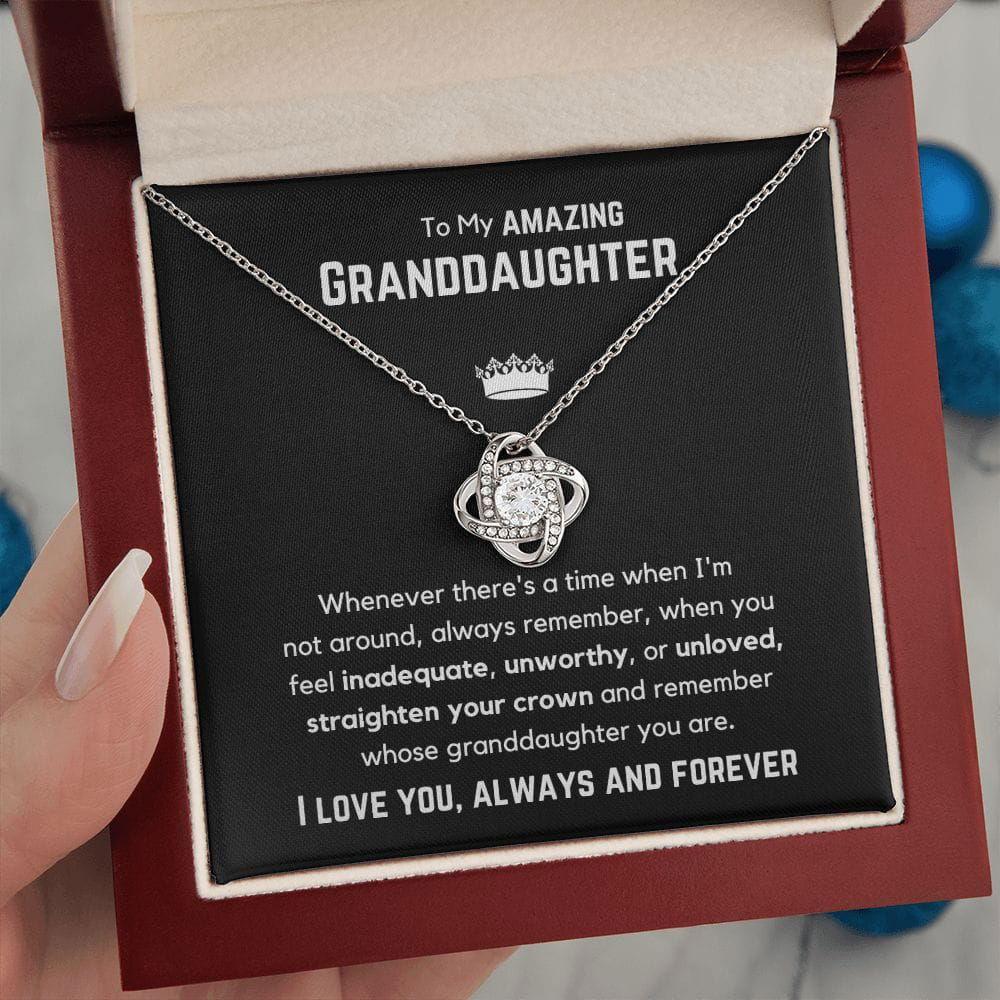 To My Amazing Granddaughter Love Knot Necklace - Whenever there's a time - Giftinum