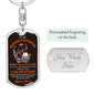 To My Badass Daughter Keychain | I am the storm Dog Tag with Swivel Keychain (Steel) / No keychain Giftinum