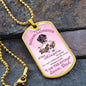To My Badass Daughter Necklace | I am the storm (p) Military Chain (Gold) / No Jewelry Giftinum