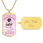 To My Badass Daughter Necklace | I am the storm (p) Military Chain (Gold) / Yes Jewelry Giftinum