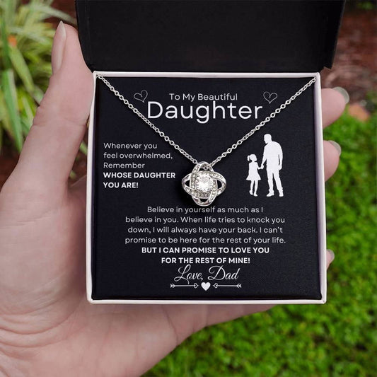 To My Beautiful Daughter Necklace - Believe in Yourself 14K White Gold Finish / Standard Box Jewelry Giftinum