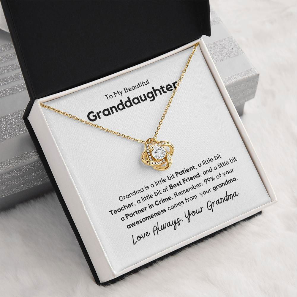 To My Beautiful Granddaughter = Grandma is a little bit Pateient 14K White Gold Finish / Two-Toned Box Jewelry Giftinum