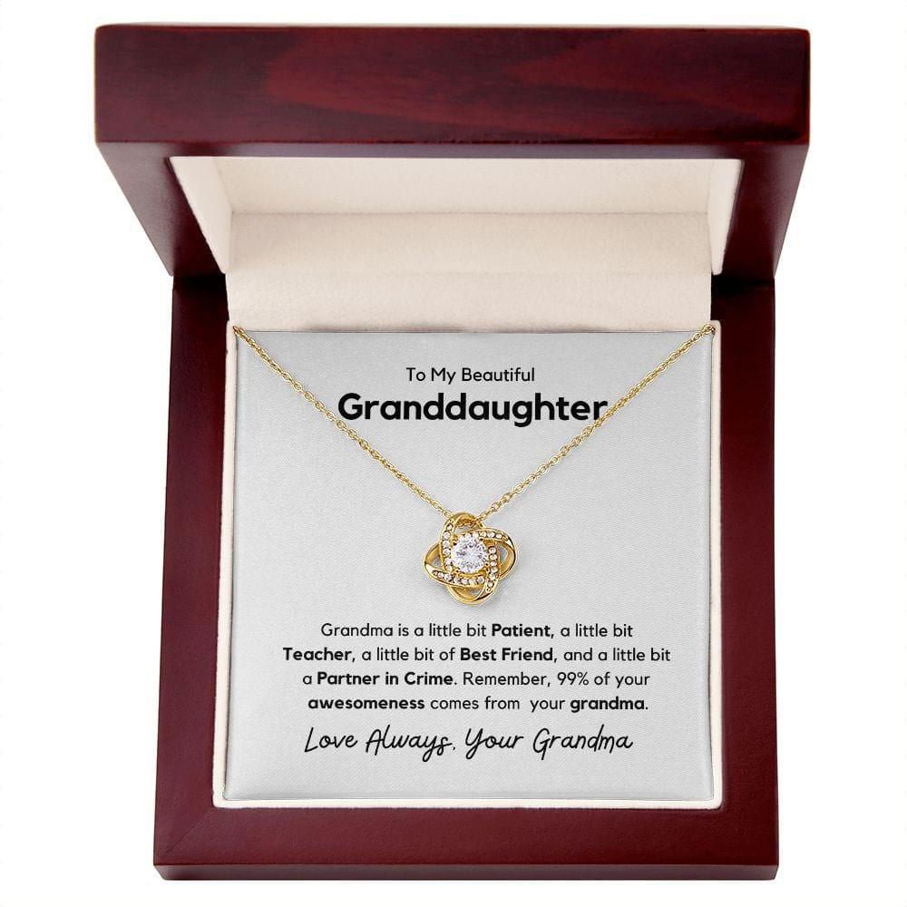 To My Beautiful Granddaughter = Grandma is a little bit Pateient 14K White Gold Finish / Two-Toned Box Jewelry Giftinum