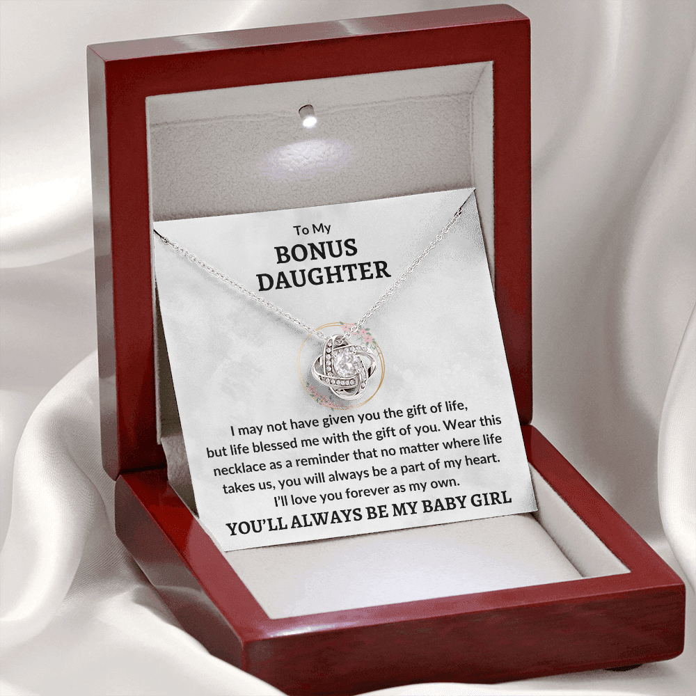 To My Bonus Daughter - Always my baby girl 14K White Gold Finish / Luxury Box w/LED Jewelry Giftinum