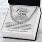 To My Bonus Son Necklace | Life Gave Me You Cuban Link Chain Stainless Steel / Standard Box Jewelry Giftinum