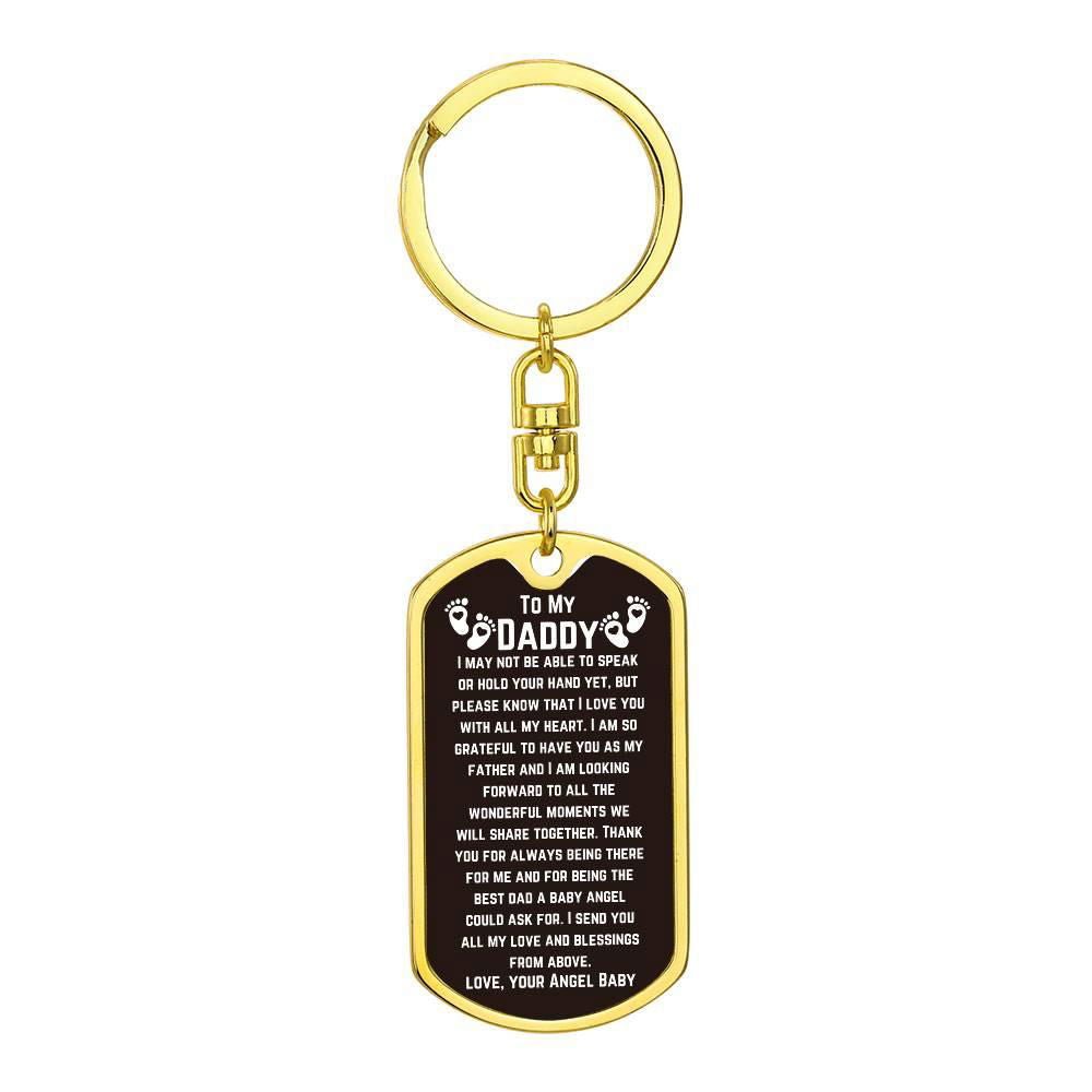 To My Daddy Keychain - I may not be able Dog Tag with Swivel Keychain (Steel) / No Jewelry Giftinum