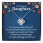 To My Daughter Love Knot Necklace - Do you know what? 14K White Gold Finish / Standard Box Jewelry Giftinum