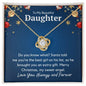 To My Daughter Love Knot Necklace - Do you know what? 14K White Gold Finish / Standard Box Jewelry Giftinum