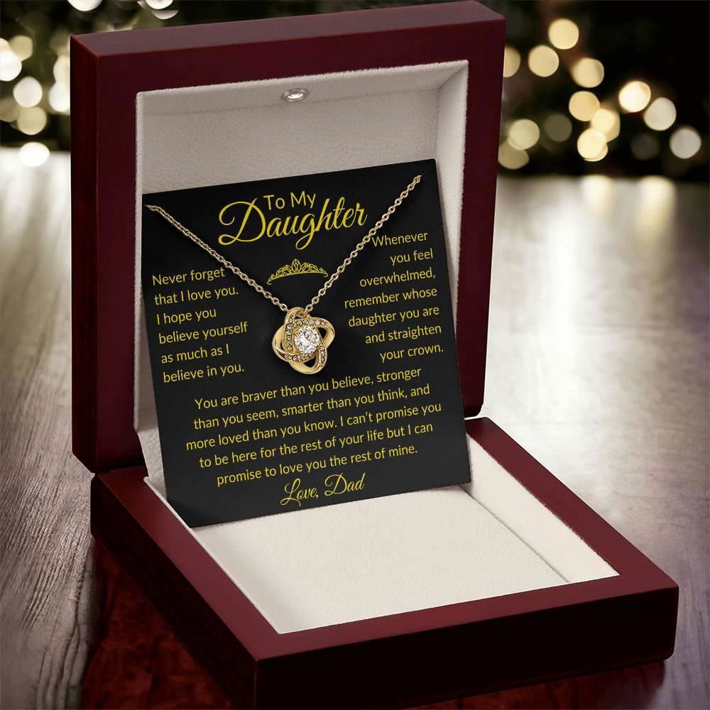 To My Daughter - Never Forget 14K White Gold Finish / Standard Box Jewelry Giftinum
