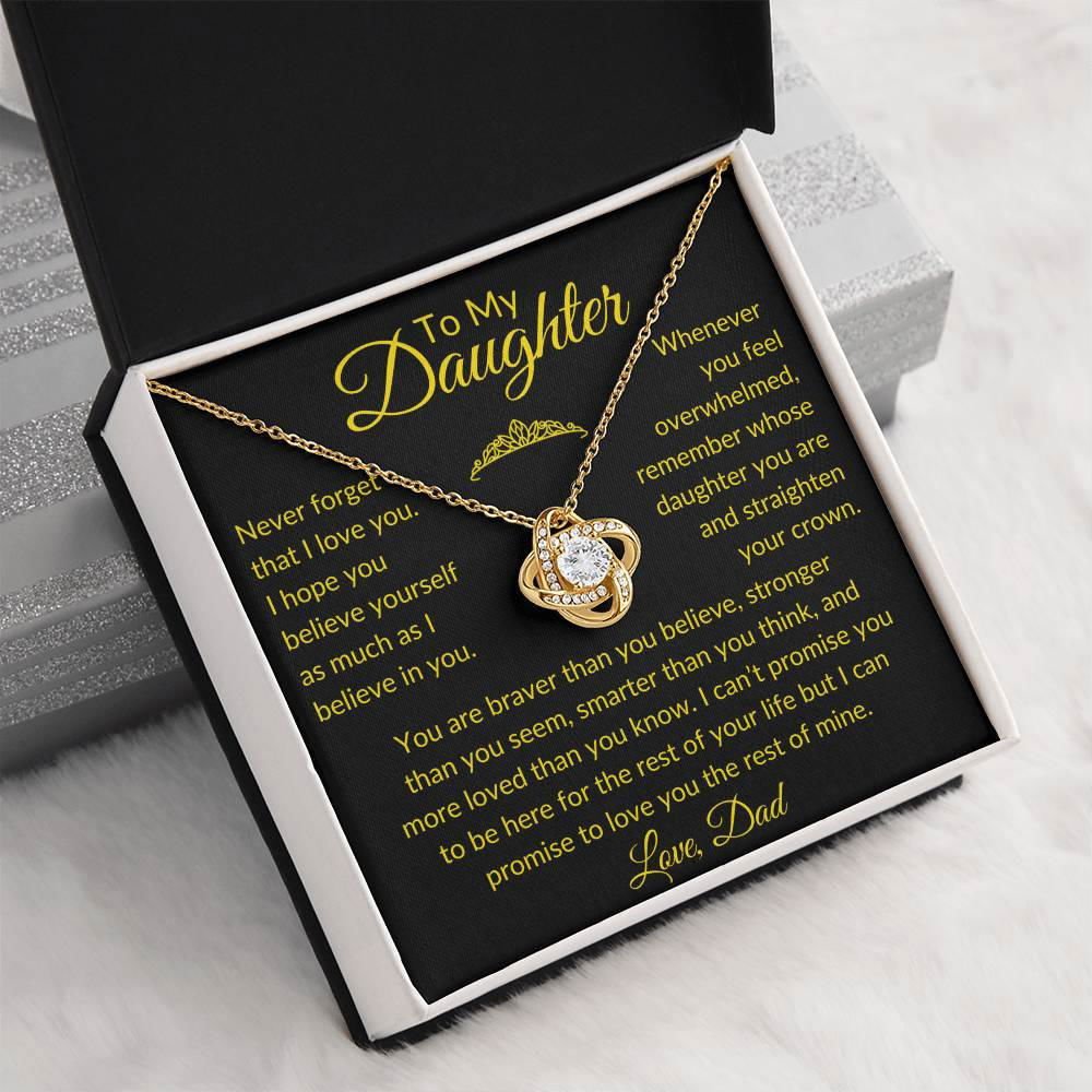 To My Daughter - Never Forget 14K White Gold Finish / Standard Box Jewelry Giftinum