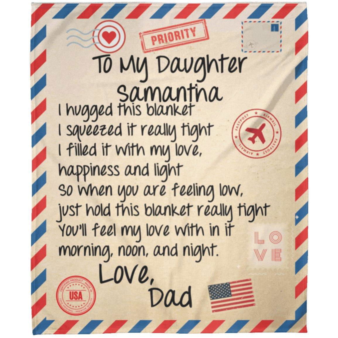 To My Daughter Personalized Blanket 50x60 Blankets Giftinum