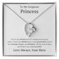 To My Gorgeous Princess Forever Love Necklace - You're my sword 14k White Gold Finish / Two-Toned Box Jewelry Giftinum