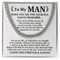 To My Man - Always Remember Cuban Link Chain Stainless Steel / Standard Box Jewelry Giftinum