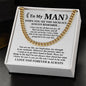 To My Man - Always Remember Cuban Link Chain Stainless Steel / Standard Box Jewelry Giftinum