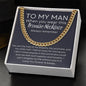 To My Man Cuban Link Chain - Promise Necklace 14K Yellow Gold Finish / Standard Box Jewelry Giftinum