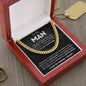 To My Man - Last Everything Cuban Link Chain 14K Yellow Gold Finish / Luxury Box w/LED Jewelry Giftinum