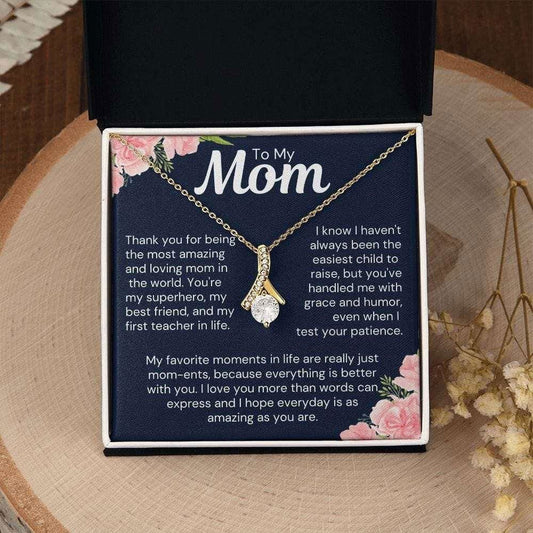 To My Mom - Mother's day 14K White Gold Finish / Standard Box Jewelry Giftinum