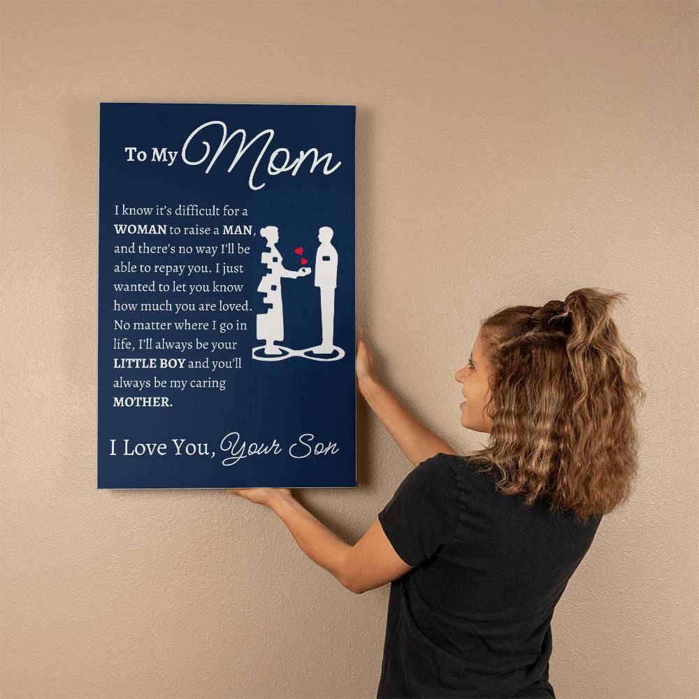 To My Mom Wall Canvas - I know it's difficult 20" x 30" Jewelry Giftinum
