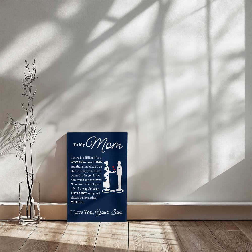 To My Mom Wall Canvas - I know it's difficult 12" x 18" Jewelry Giftinum