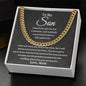 To My Son Cuban Link Chain | Closed my eyes - C Stainless Steel / Standard Box Jewelry Giftinum