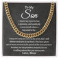 To My Son Cuban Link Chain | Closed my eyes - C 14K Yellow Gold Finish / Standard Box Jewelry Giftinum