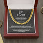 To My Son Cuban Link Chain | Closed my eyes - C 14K Yellow Gold Finish / Luxury Box Jewelry Giftinum