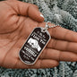 To My Son Dog Tag Necklace - Believe in yourself Military Chain (Silver) / No Jewelry Giftinum