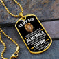 To My Son Dog Tag Necklace - Straighten your crown Military Chain (Gold) / No Jewelry Giftinum