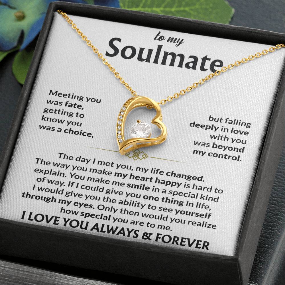 To My Soulmate - Meeting you was fate 14k White Gold Finish / Standard Box Jewelry Giftinum