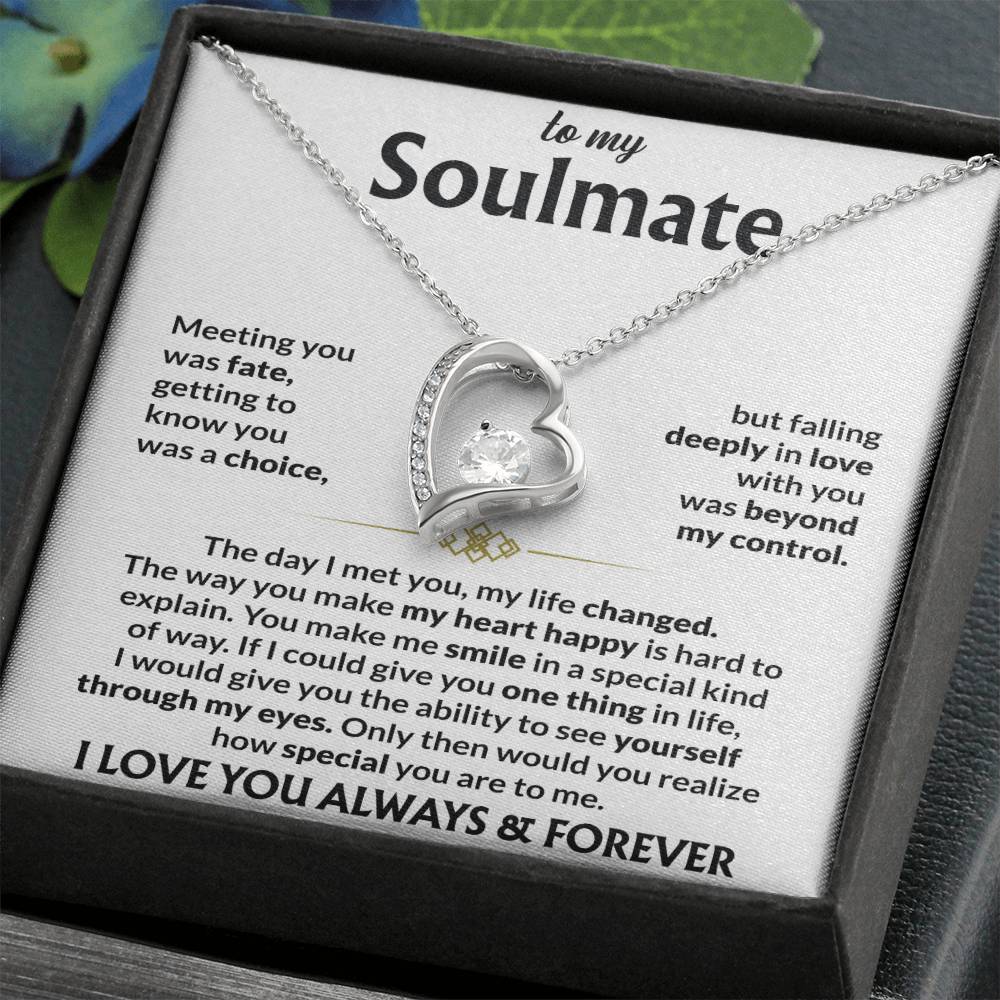 To My Soulmate - Meeting you was fate 14k White Gold Finish / Standard Box Jewelry Giftinum