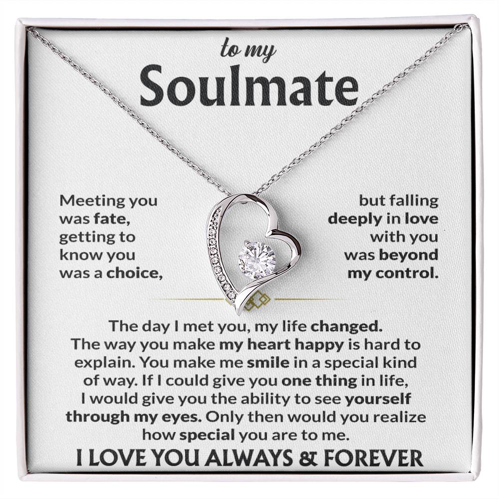 To My Soulmate - Meeting you was fate 14k White Gold Finish / Standard Box Jewelry Giftinum