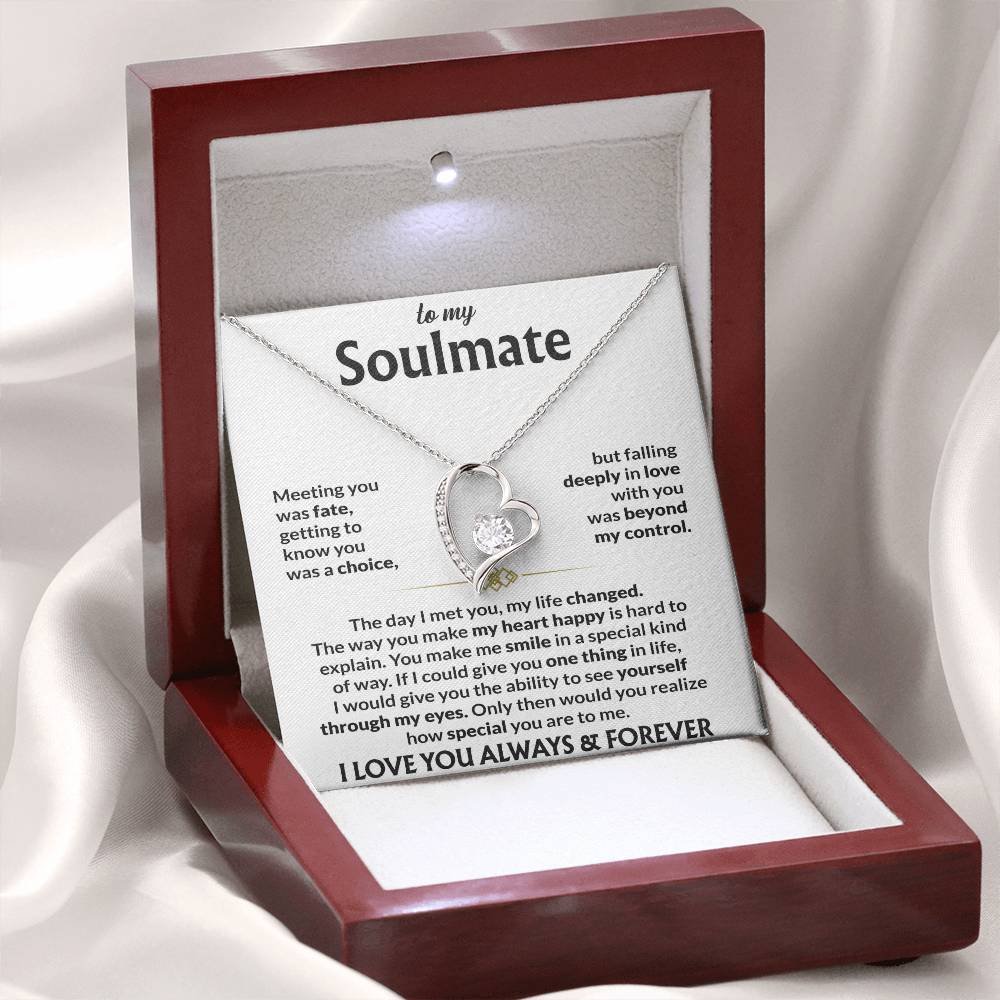 To My Soulmate - Meeting you was fate 14k White Gold Finish / Luxury Box Jewelry Giftinum