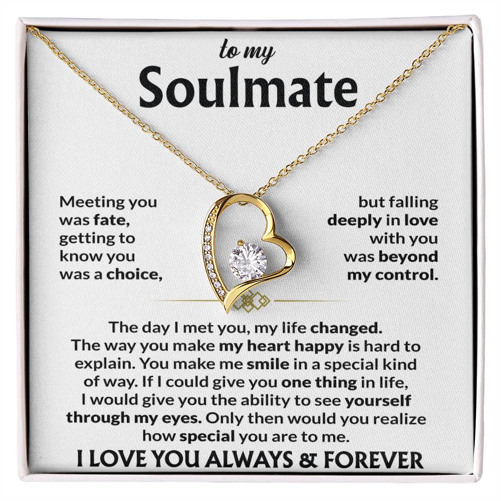 To My Soulmate - Meeting you was fate 18k Yellow Gold Finish / Standard Box Jewelry Giftinum