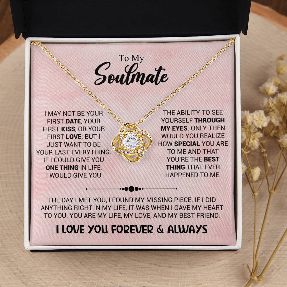 To My Soulmate - Missing piece 14K White Gold Finish / Standard Box Jewelry Giftinum