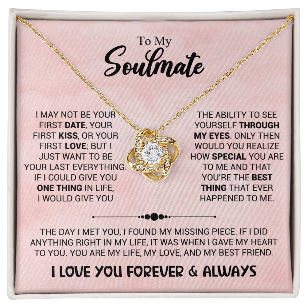 To My Soulmate - Missing piece 18K Yellow Gold Finish / Standard Box Jewelry Giftinum